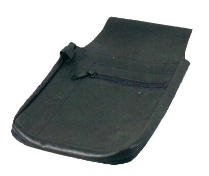 Pochette de serveur noire en cuir de vachette nappa