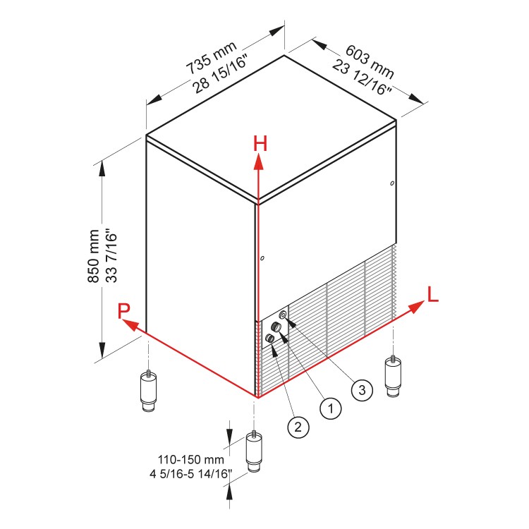 Machine à glaçons Brema série CB 640A HC  B-QUBE DP - cubes (72 kg)