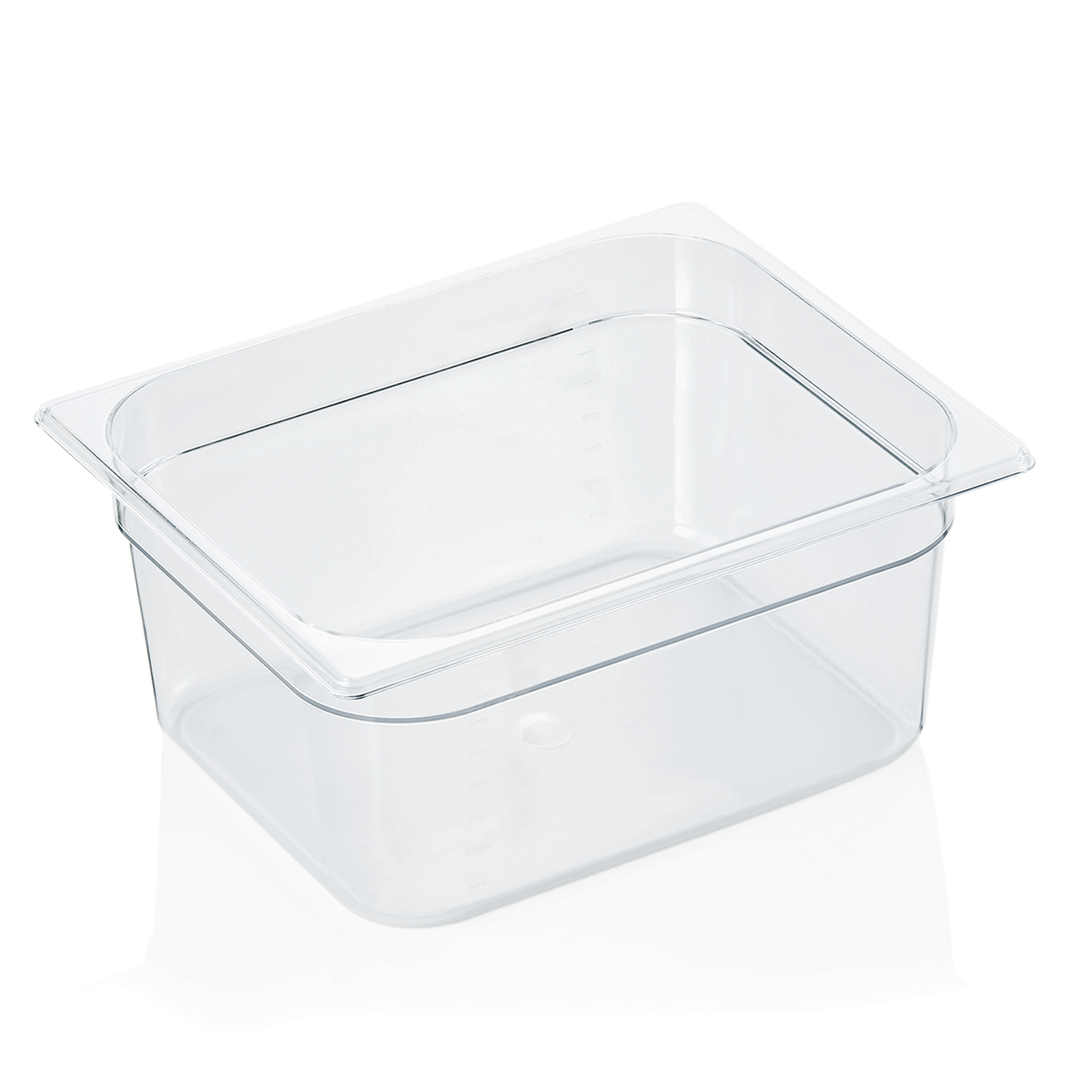GN 1/2 récipient avec graduation, polycarbonate transparent - H 15 cm (série GN 94) GN 1/2 récipient avec graduation, polycarbonate transparent - H 15 cm (série GN 94)
