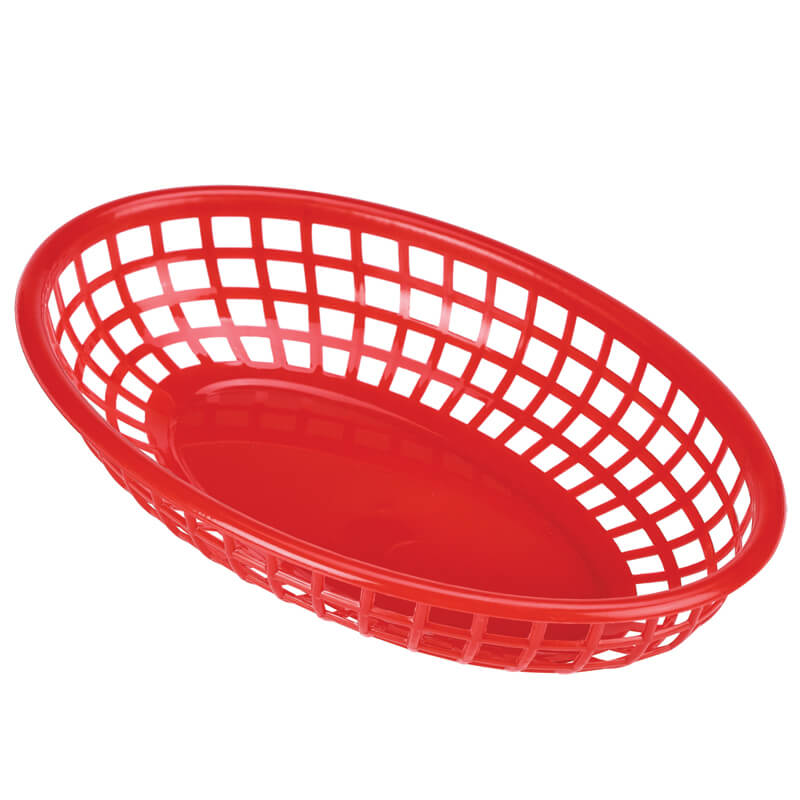 Corbeille de table / corbeille pour fast-food, PP, 23,5 x 15,4 cm - rouge (6 pièces)
