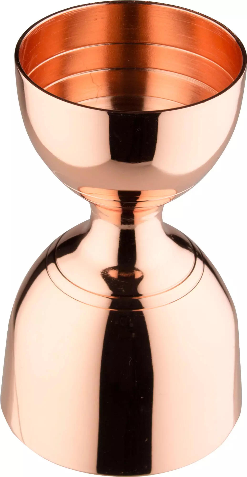 Bell-jigger / double mesure de bar, cuivré - acier inoxydable (30/60ml) Bell-jigger / double mesure de bar, cuivré - acier inoxydable (30/60ml)