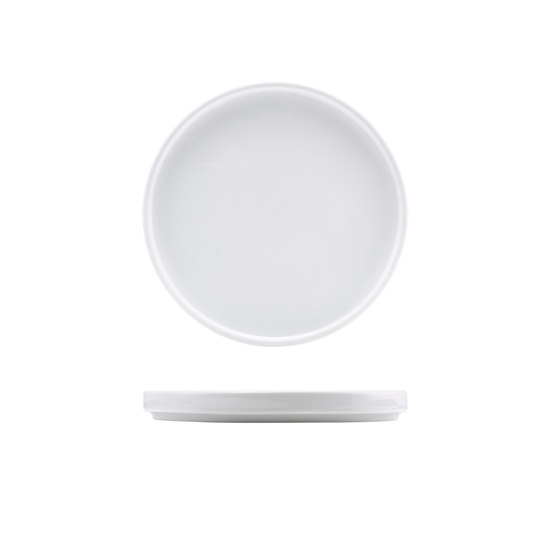 Assiette de présentation à bord bas Porcelaine blanche – 20 cm (6 pcs)