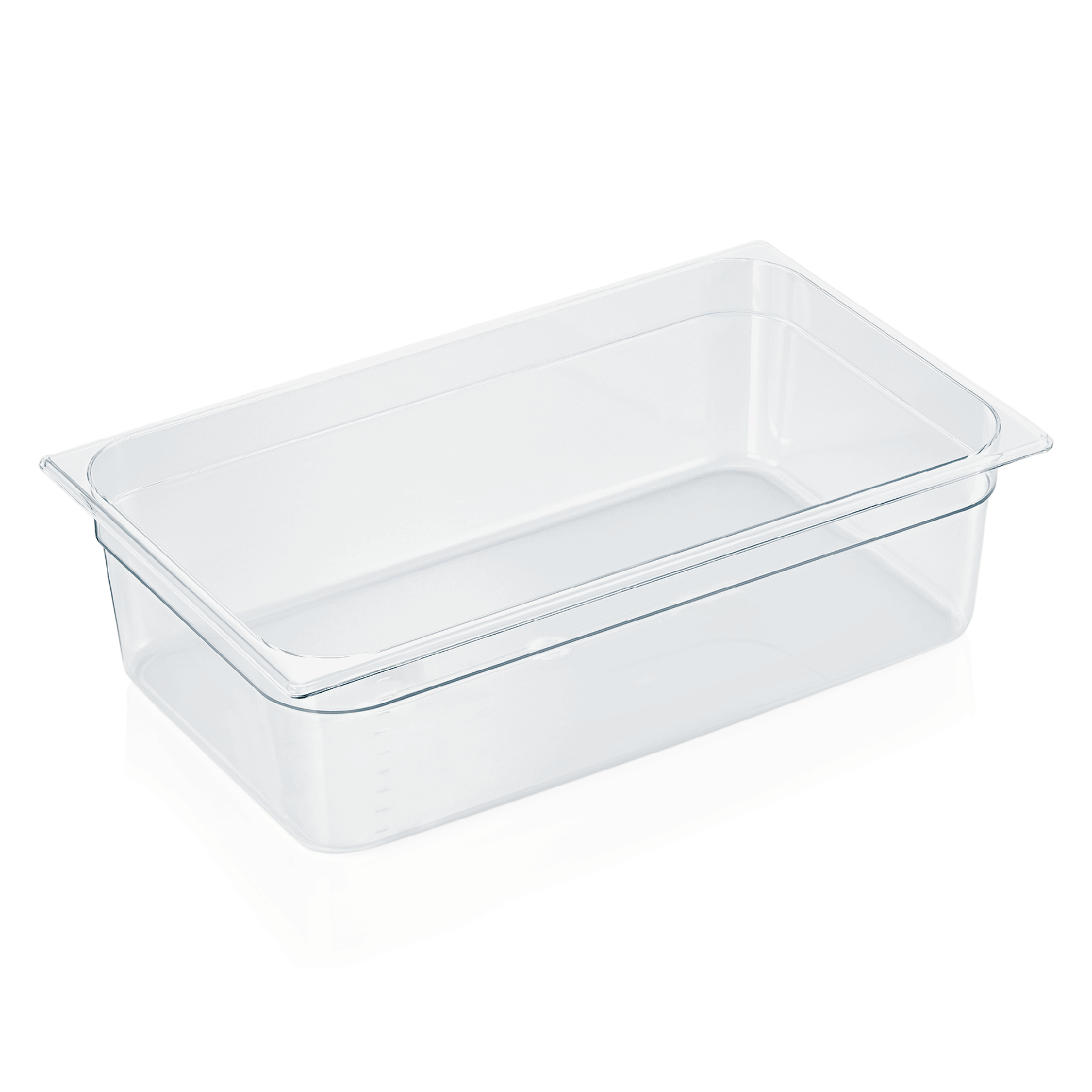 Récipient GN 1/1 avec graduation, polycarbonate transparent - H 15 cm (série GN 94) Récipient GN 1/1 avec graduation, polycarbonate transparent - H 15 cm (série GN 94)