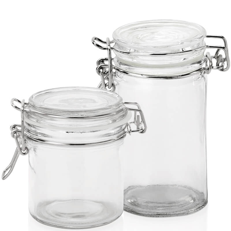 Bocal à fermeture à clip, verre opale/verre trempé - différentes tailles