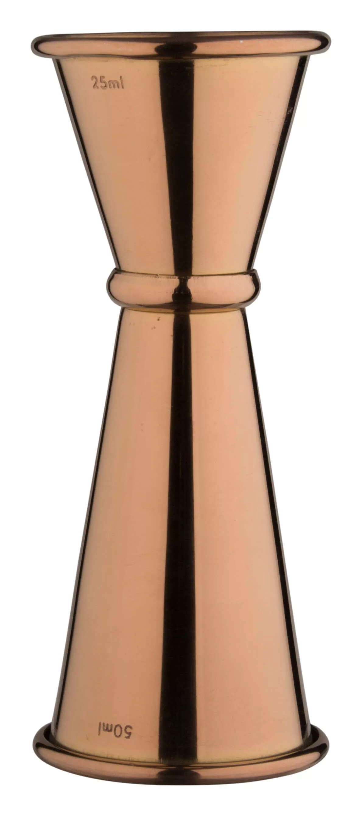 Mesure de bar, couleur cuivre - acier inoxydable (2,5/5cl) Mesure de bar, couleur cuivre - acier inoxydable (2,5/5cl)