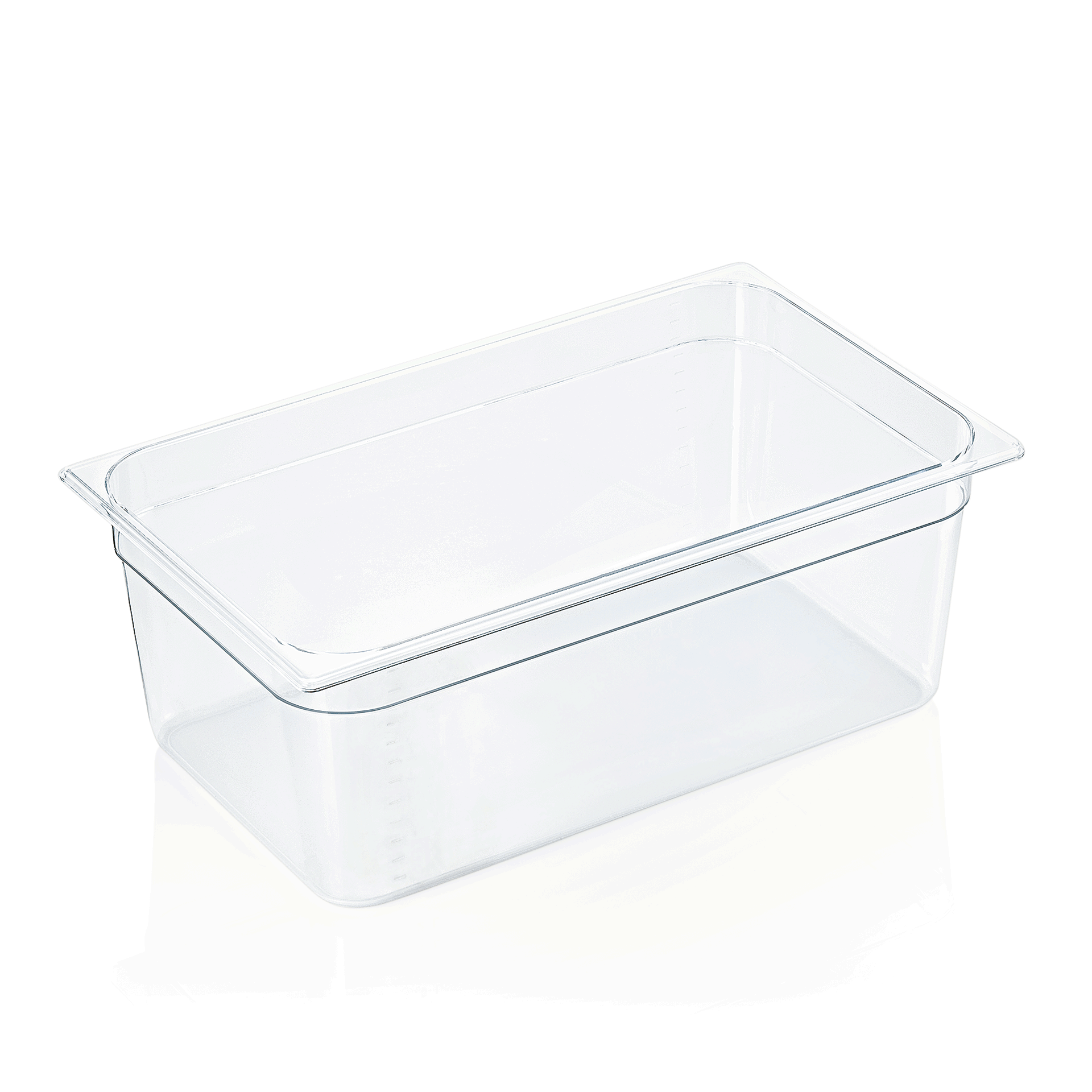 Récipient GN 1/1 avec graduation, polycarbonate transparent - H 20 cm (série GN 94) Récipient GN 1/1 avec graduation, polycarbonate transparent - H 20 cm (série GN 94)