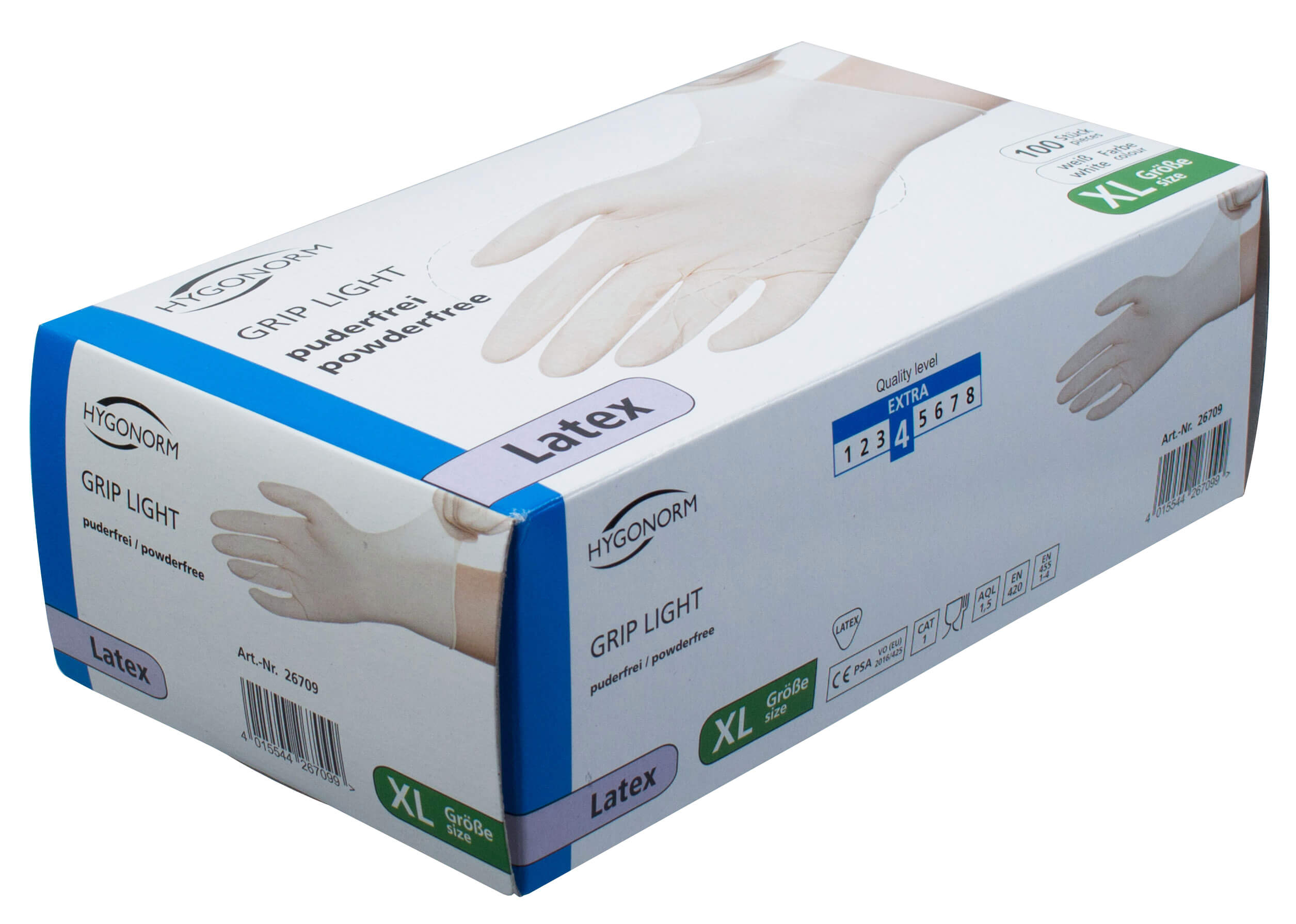 Gants en latex blanc, non poudrés - XL (100 pcs)