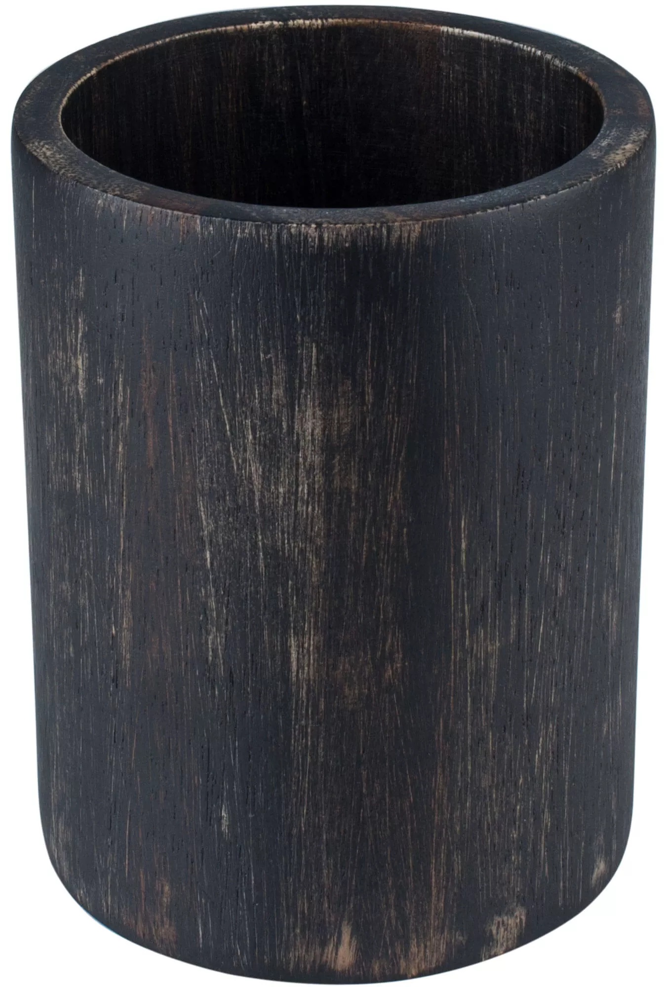 Porte-couverts en bois d'acacia noir/lavé - 10x13,2cm Porte-couverts en bois d'acacia noir/lavé - 10x13,2cm