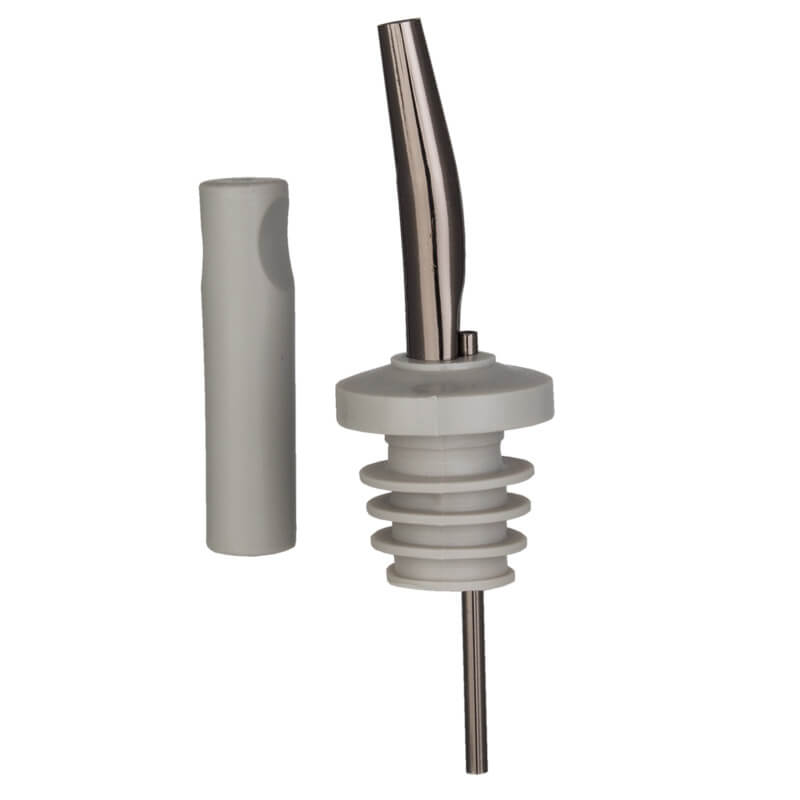 Bec verseur noir + capuchon anti-poussière gris - acier inoxydable (6 pièces)