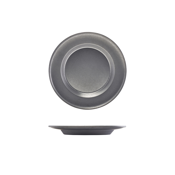 Assiette, acier inoxydable, vintage, profonde - 26 cm