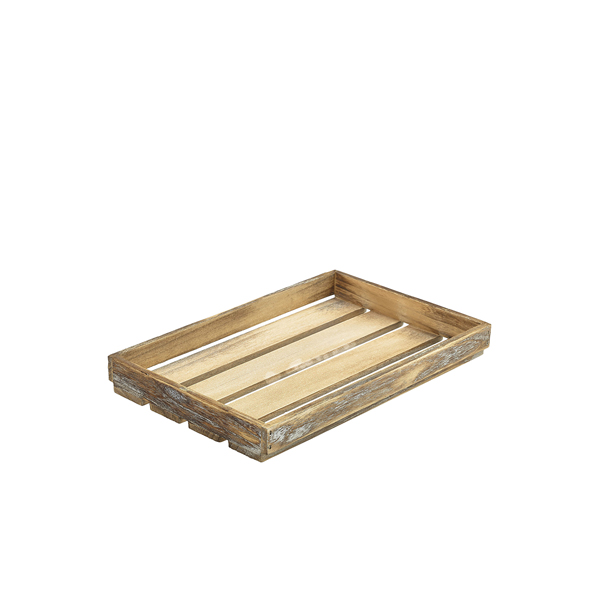Caisse en bois rustique - 35 x 23 x 4 cm