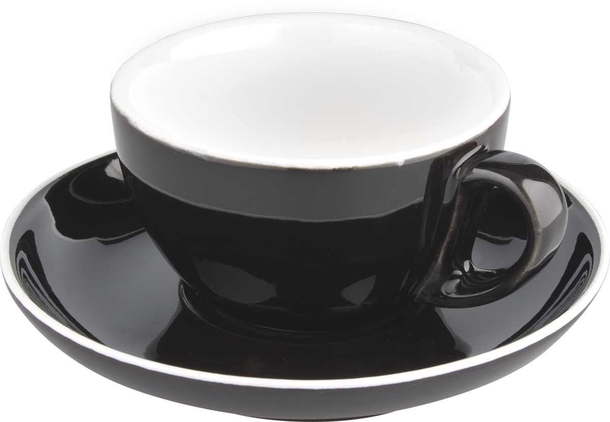 Tasse à cappuccino Italia Black, noir et blanc - 200ml