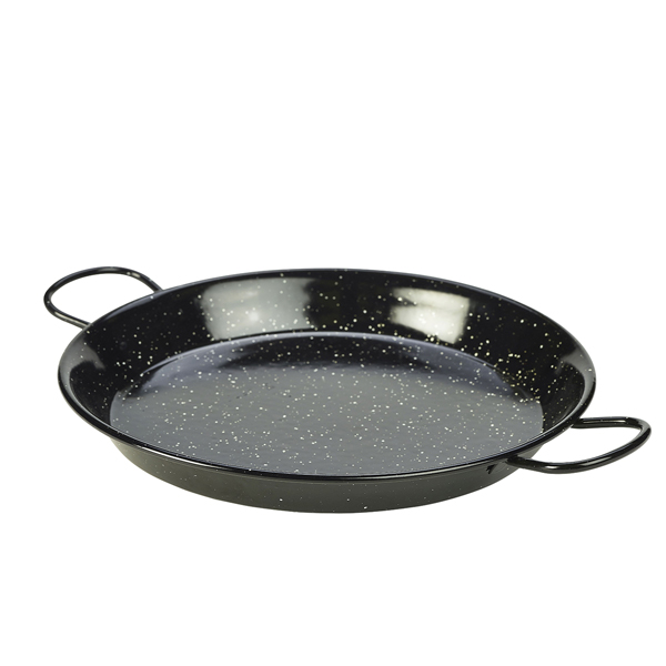 Poêle à paella, émail noir - 30 cm (6 pièces)