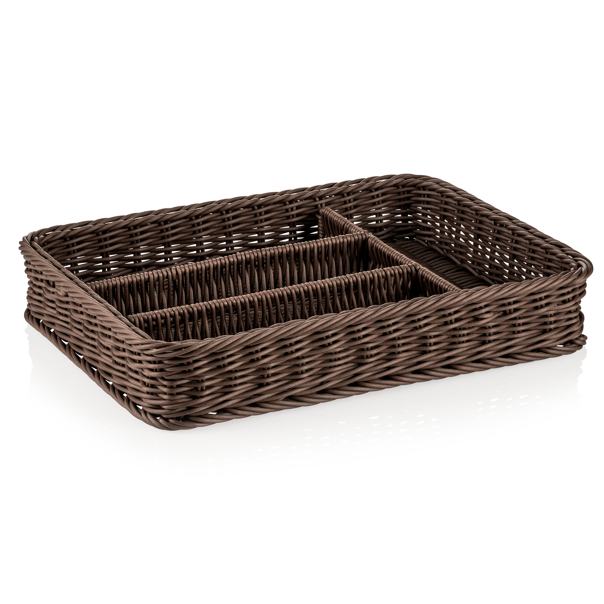 Panier à couverts en polypropylène marron - 40 x 30 x 6,5 cm Panier à couverts en polypropylène marron - 40 x 30 x 6,5 cm