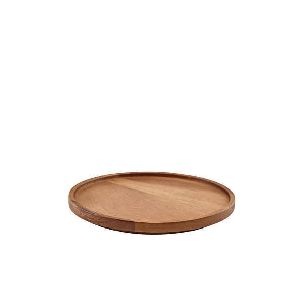 Assiette ronde / assiette de présentation, bois d'acacia - 20,5 cm