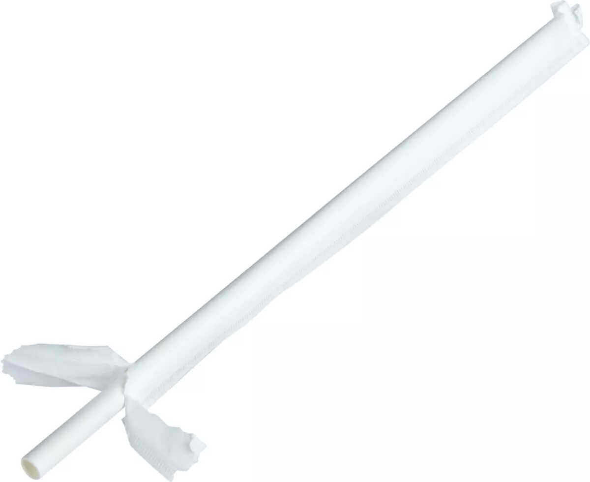 Pailles, papier (6x200mm), enveloppées de papier - blanc (500 pcs) Pailles, papier (6x200mm), enveloppées de papier - blanc (500 pcs)