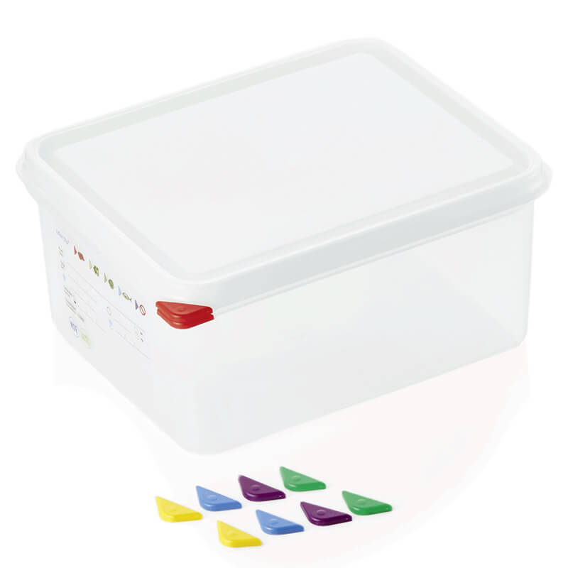 Récipient de stockage GN 1/2 avec couvercle, PP - 10 l / H 15 cm (1 pièce) Récipient de stockage GN 1/2 avec couvercle, PP - 10 l / H 15 cm (1 pièce)