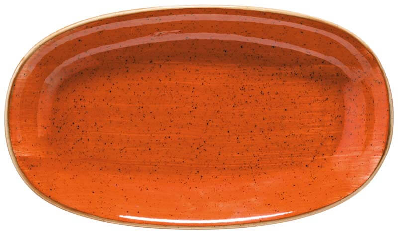 Bonna Aura Terracotta Assiette Gourmet ovale 34x19cm orange - 6 pièces