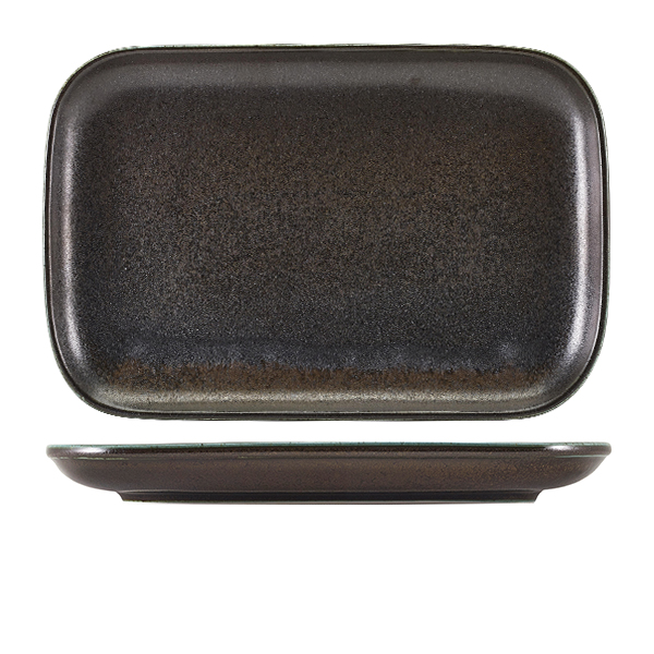 Assiette rectangulaire Terra Cinder Black - 34,5 x 23,5 cm (6 pcs)