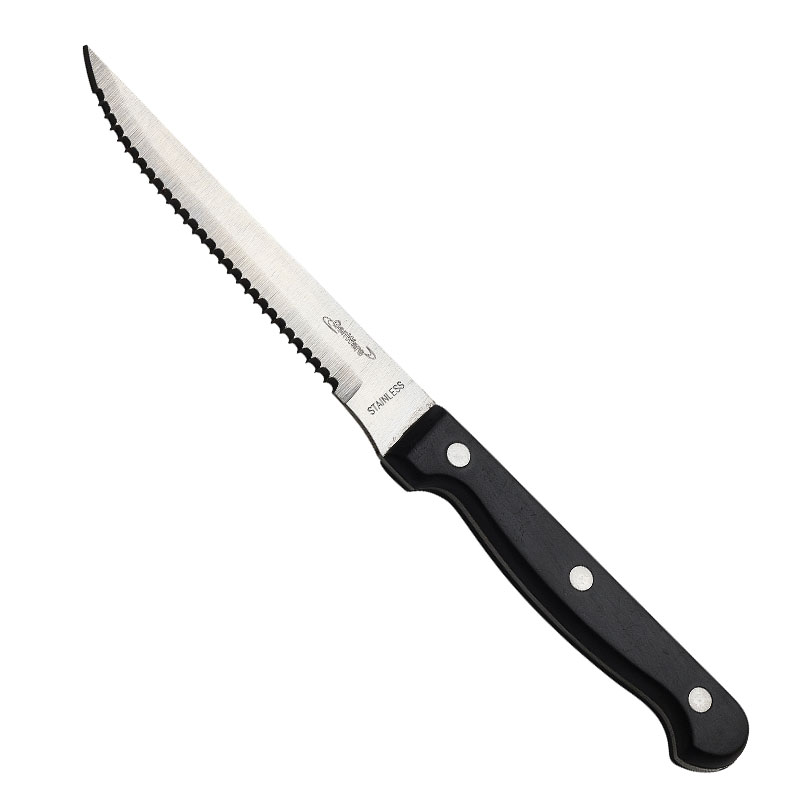 Couteaux à steak avec manche noir - 22 cm (12 pièces)