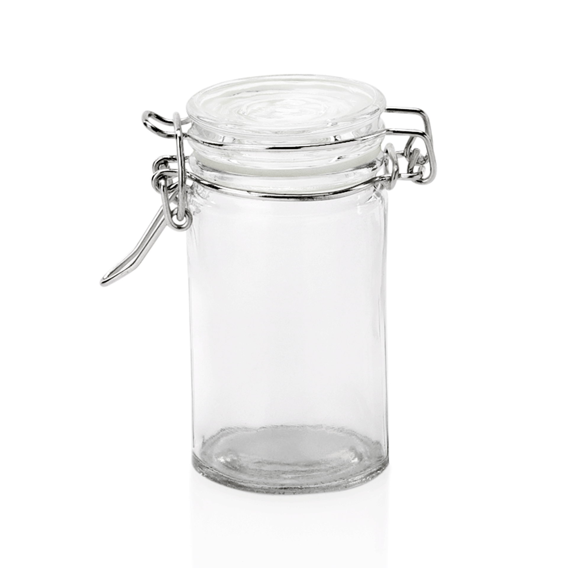 Bocal en verre avec fermeture à clip, verre opale/verre dur - 100 ml