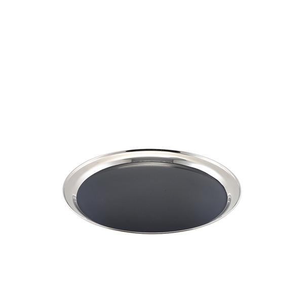 Plateau antidérapant, acier inoxydable, rond - 35 cm Plateau antidérapant, acier inoxydable, rond - 35 cm