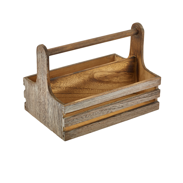 Chariot de table rustique en bois - 24,5x16,5x18cm Chariot de table rustique en bois - 24,5x16,5x18cm