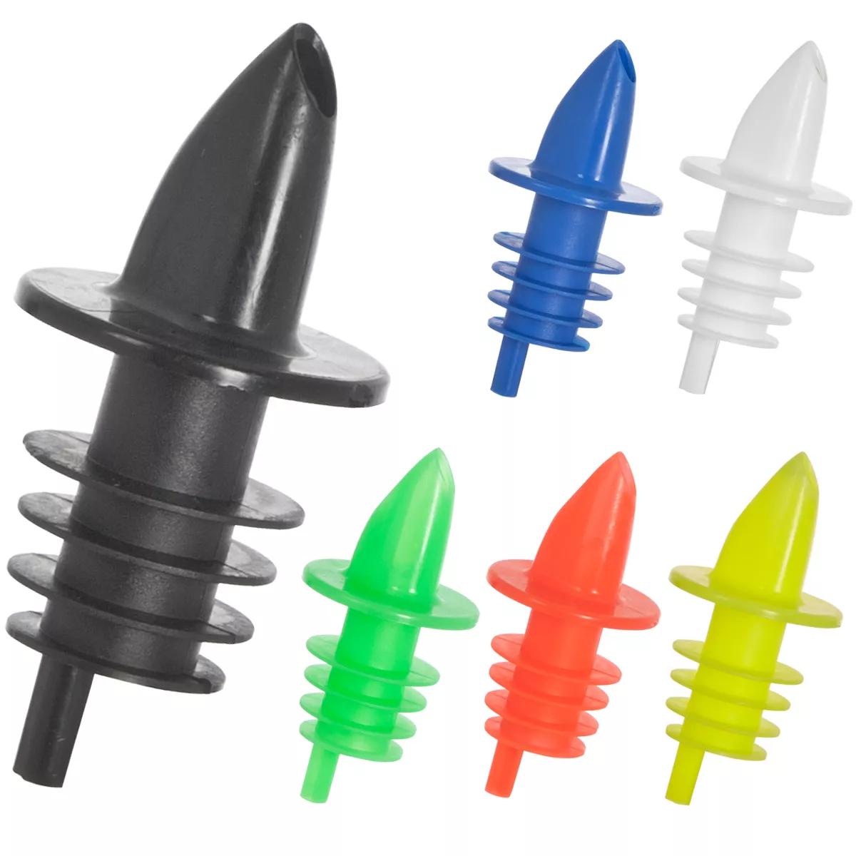 Verseur de bouteilles, plastique, lent - diverses couleurs Verseur de bouteilles, plastique, lent - diverses couleurs