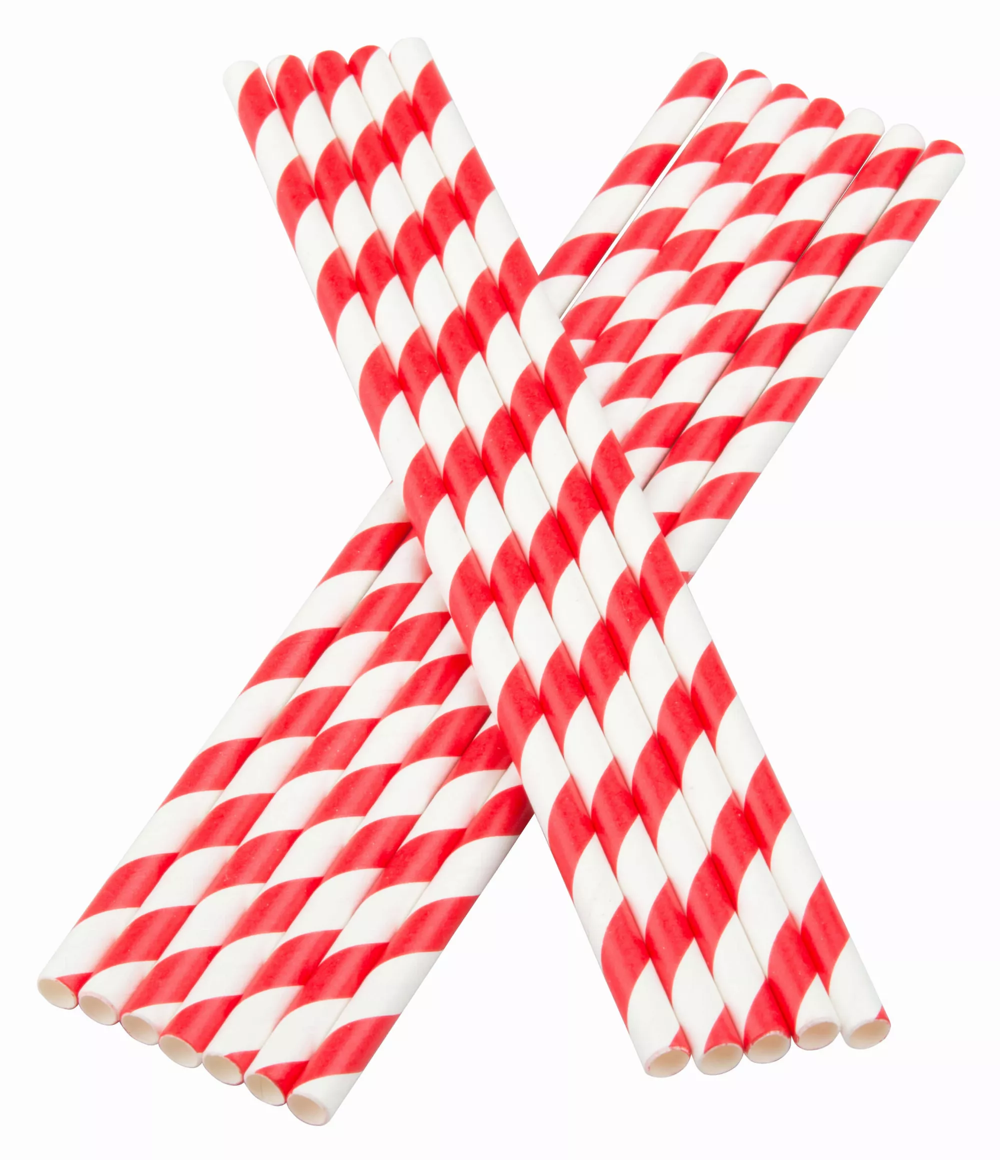 Pailles, papier (6x195mm) - rouge-blanc rayé (100 pcs) Pailles, papier (6x195mm) - rouge-blanc rayé (100 pcs)