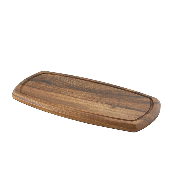 Plateau de service avec 3 évidements pour petits bols, bois d'acacia - 36x18x2cm Plateau de service avec 3 évidements pour petits bols, bois d'acacia - 36x18x2cm