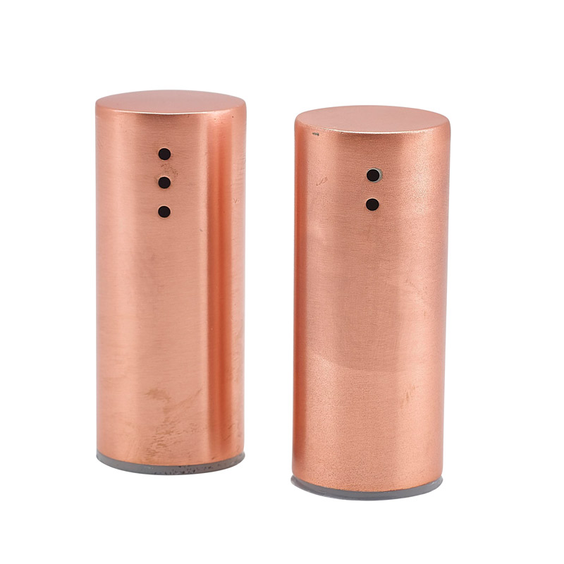 Salière et poivrière, acier inoxydable, couleur cuivre - 7,5 cm (1 set)