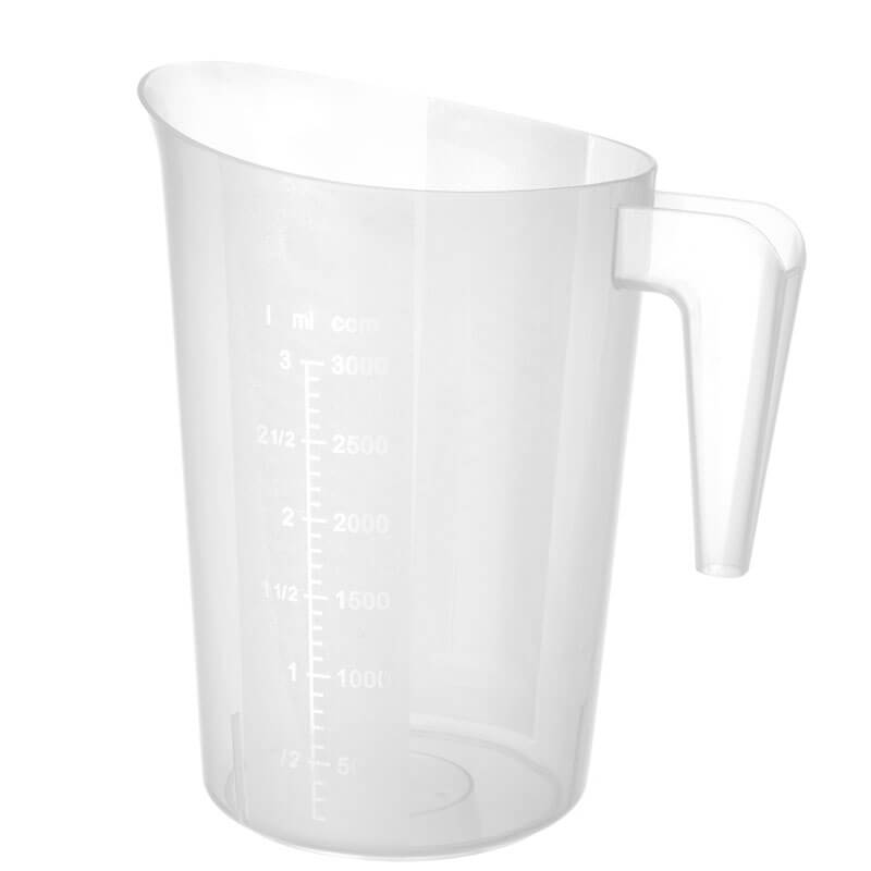 Gobelets doseurs empilables, PP - graduation jusqu'à 3000 ml
