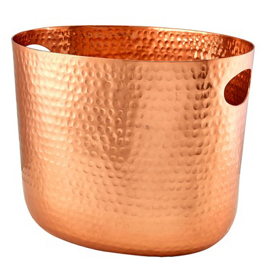 Seau à glace / seau à boissons, aluminium martelé couleur cuivre - 30,5x22x22,8cm Seau à glace / seau à boissons, aluminium martelé couleur cuivre - 30,5x22x22,8cm