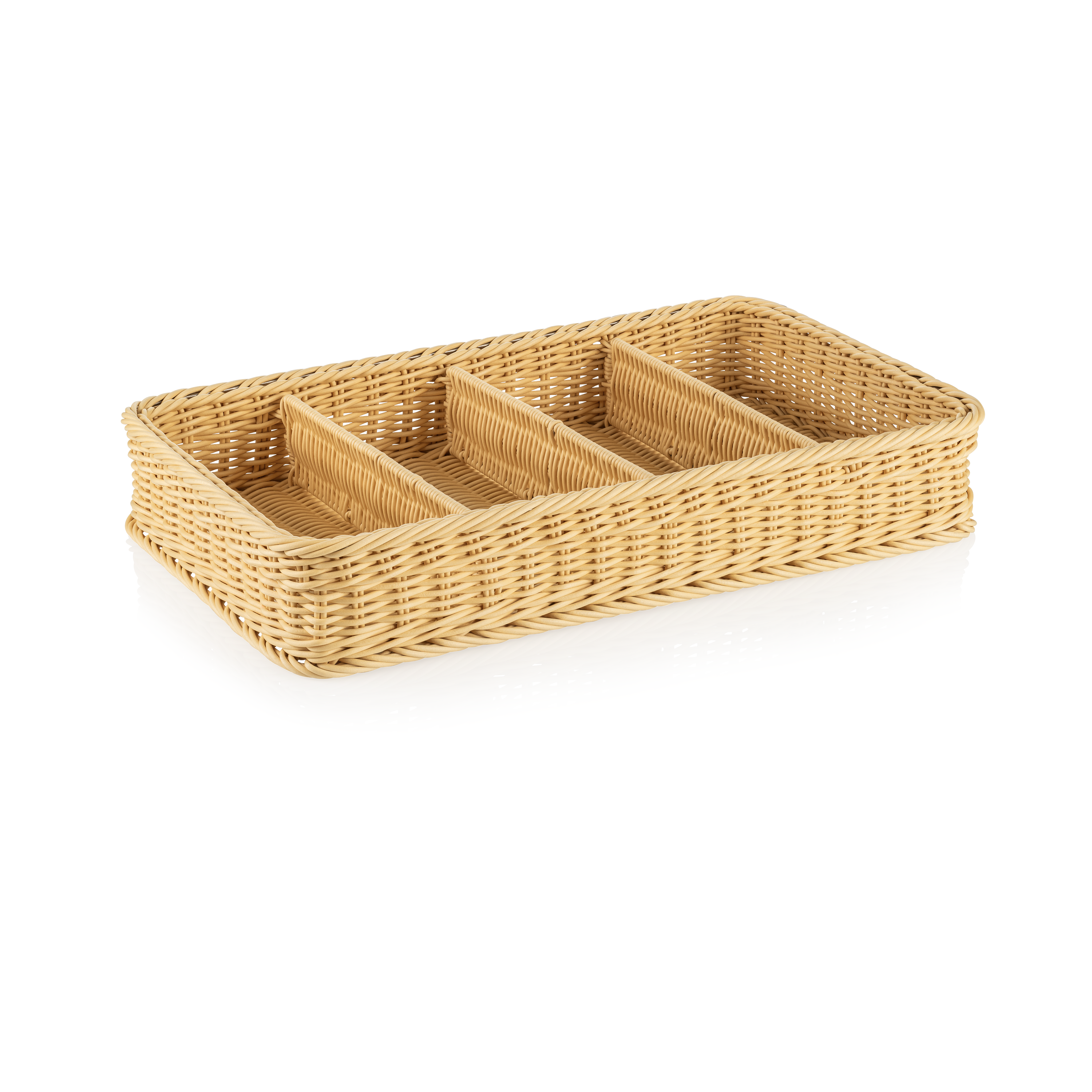 Panier à couverts en polypropylène beige clair - 53 x 32,5 x 9 cm (GN 1/1)