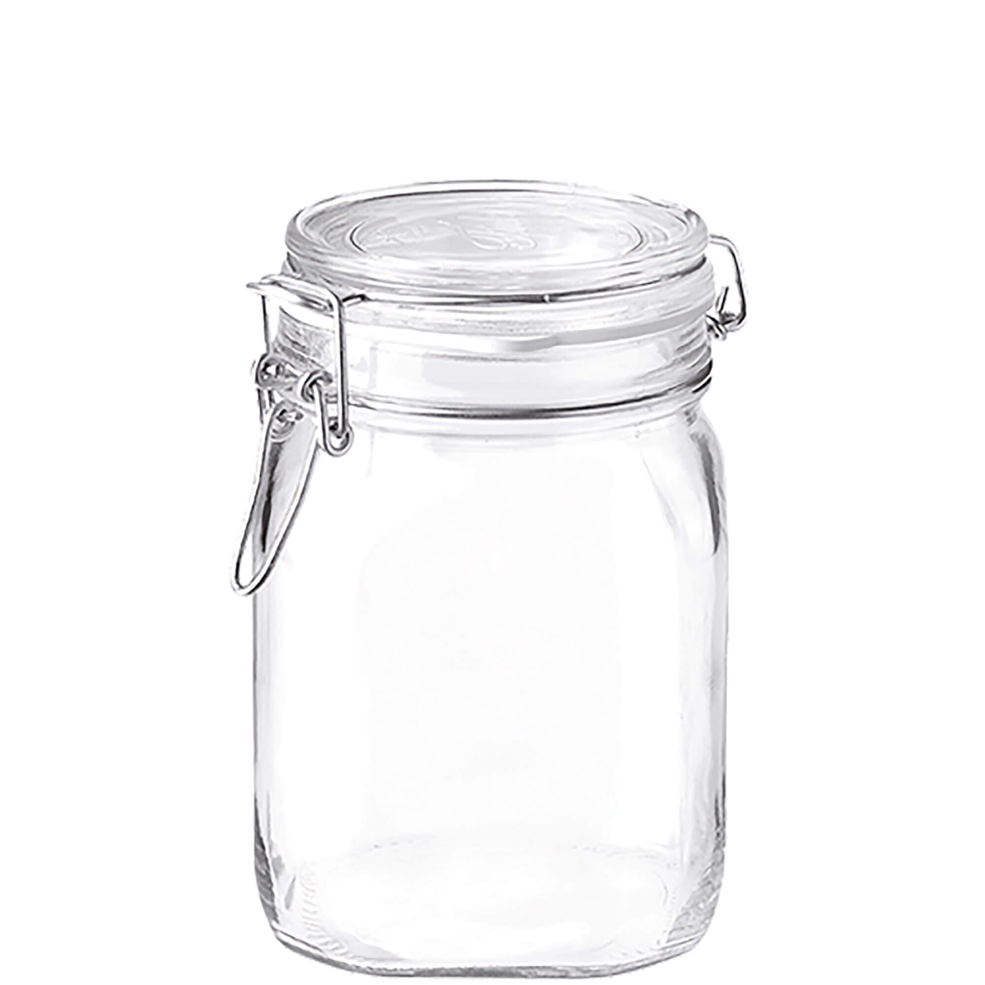Bocal en verre avec anse métallique / bocal de conservation Fido carré - 1000 ml Bocal en verre avec anse métallique / bocal de conservation Fido carré - 1000 ml