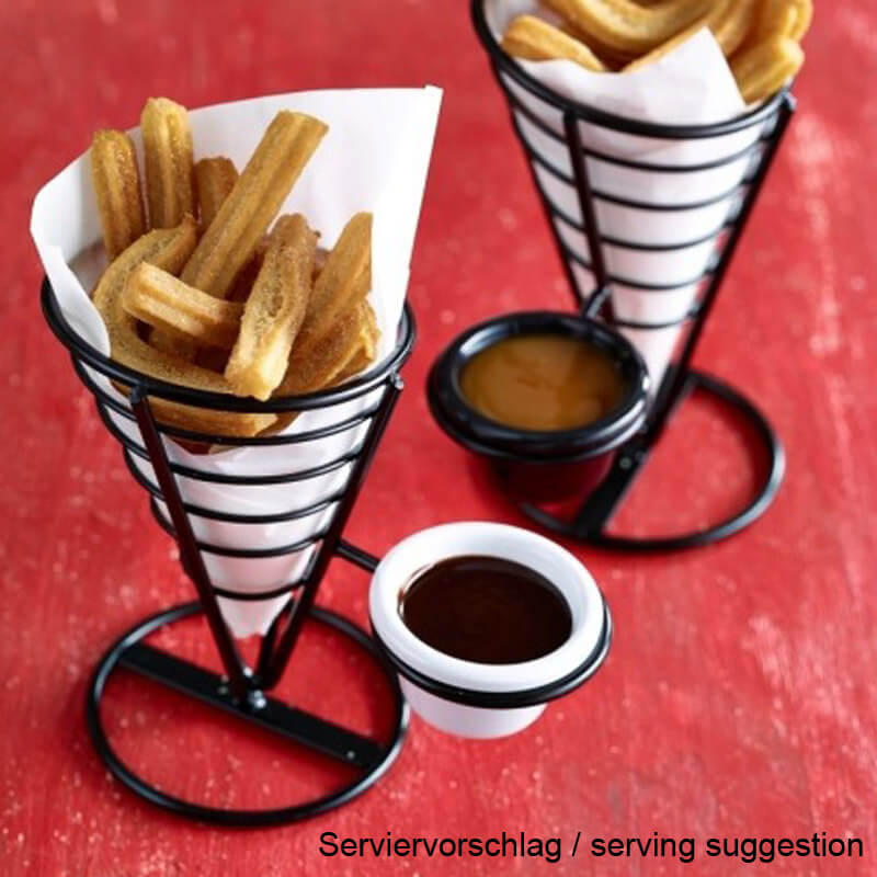 Spirale à snacks avec support pour sauce, noir - 21,5 cm