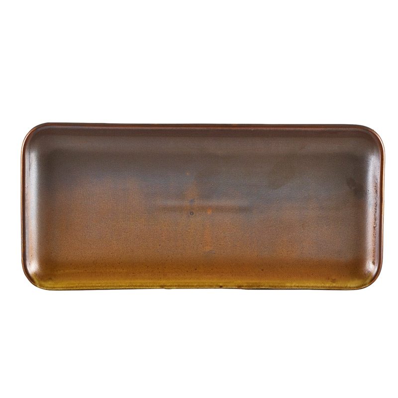 Plaque rectangulaire étroite Terra Rustic Copper – 27 x 12,5 cm (6 pcs)