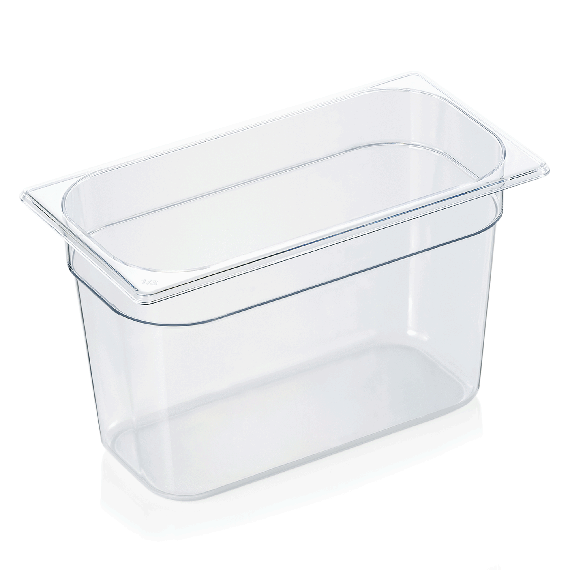 Récipient GN 1/3 avec graduation, polycarbonate transparent - H 20 cm (série GN 94) Récipient GN 1/3 avec graduation, polycarbonate transparent - H 20 cm (série GN 94)