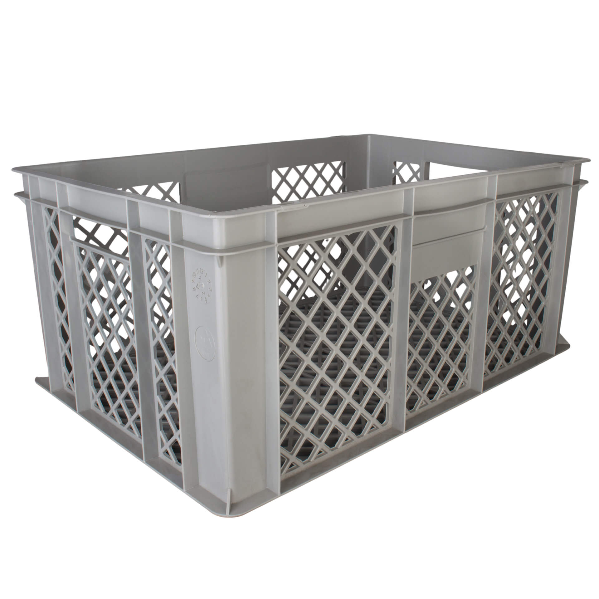 Caisse de transport pour verres, gris, grillagée - 60 x 40 x 26 cm