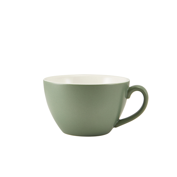 Tasse à café au lait en porcelaine mate vert sauge – 340 ml (6 pcs)