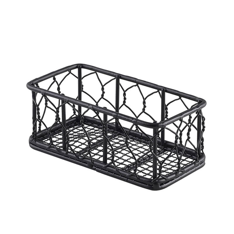 Panier en fil métallique / panier de service noir - 14 x 7 x 5,5 cm (6 pièces)