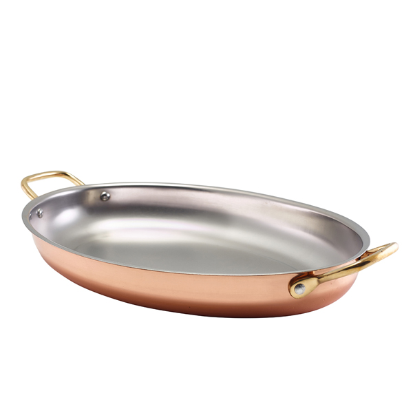 Bol ovale avec anses, acier inoxydable couleur cuivre - 34 x 23 cm (3 pièces) Bol ovale avec anses, acier inoxydable couleur cuivre - 34 x 23 cm (3 pièces)