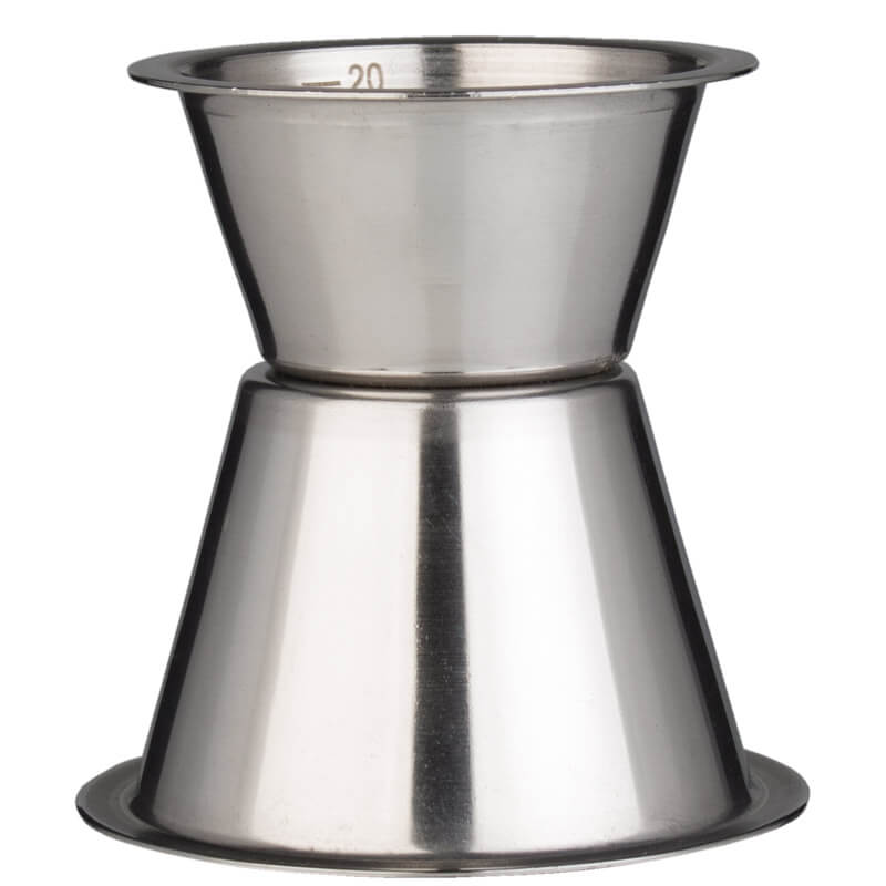 Double mesure de bar 20/40ml, graduation - Acier inoxydable
