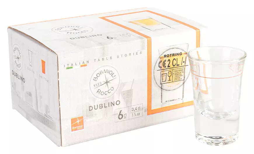 Verre à shot Dublino - 34ml, 2cl chêne (6 pcs) Verre à shot Dublino - 34ml, 2cl chêne (6 pcs)