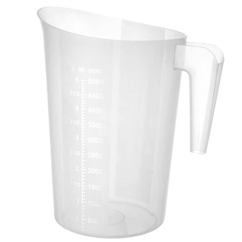 Gobelets doseurs empilables, PP - graduation jusqu'à 5000 ml