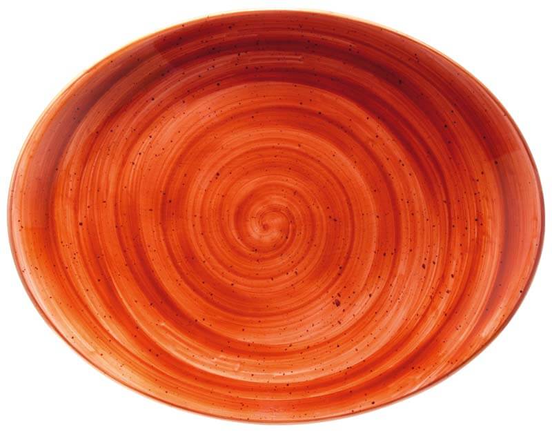 Bonna Aura Terracotta Moove Plateau ovale 31x24cm orange - 6 pièces Bonna Aura Terracotta Moove Plateau ovale 31x24cm orange - 6 pièces