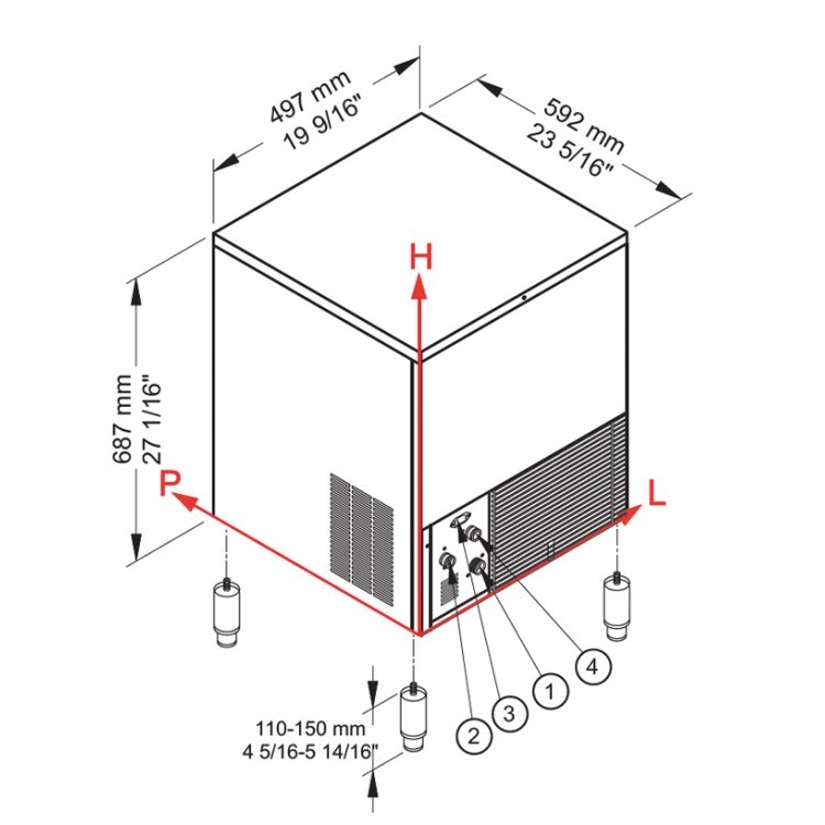 Machine à glaçons Brema série CB 316A HC B-QUBE DP - cubes (38 kg)