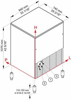 Machine à glaçons Brema série CB 1565A HC B-QUBE DP - cubes (152 kg)