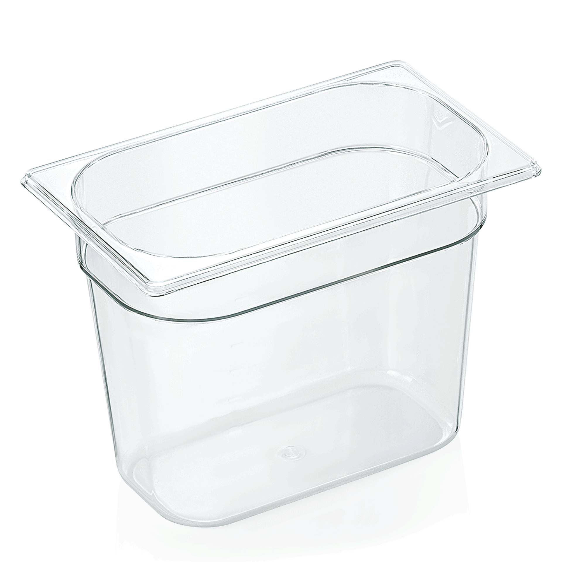 GN 1/4 récipient avec graduation, polycarbonate transparent - H 20 cm (série GN 94) GN 1/4 récipient avec graduation, polycarbonate transparent - H 20 cm (série GN 94)