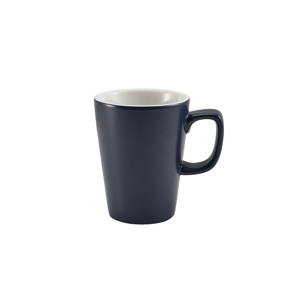 Tasses à anse en porcelaine bleu mat – 340 ml (6 pcs)